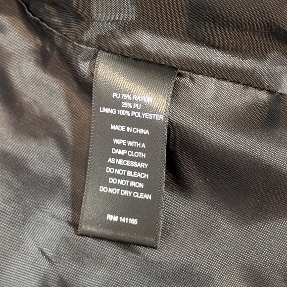 Harve Benard Black Faux Leather Biker Jacket, Women's Size Small - Picture 5 of 7